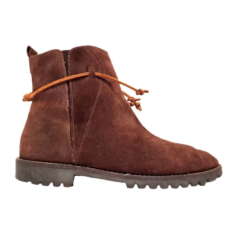 TIMBERLAND Womens 10 Brown Suede Ankle Chelsea Boots  Slip On Italian